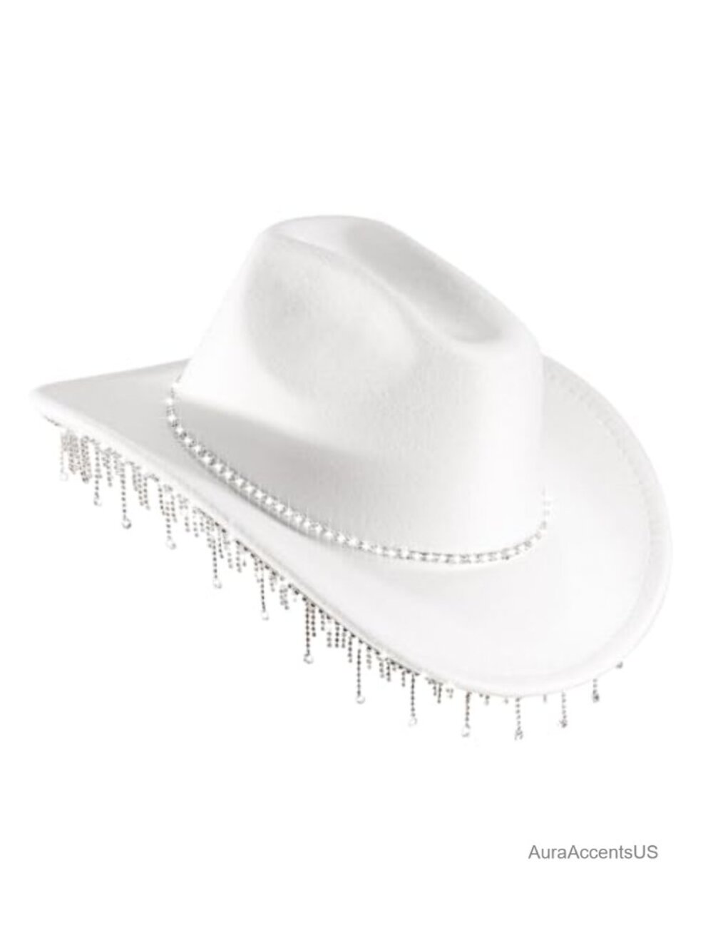 Rhinestone Cowboy Hat Glitter Western Sparkly Tassel Cowgirl Hat